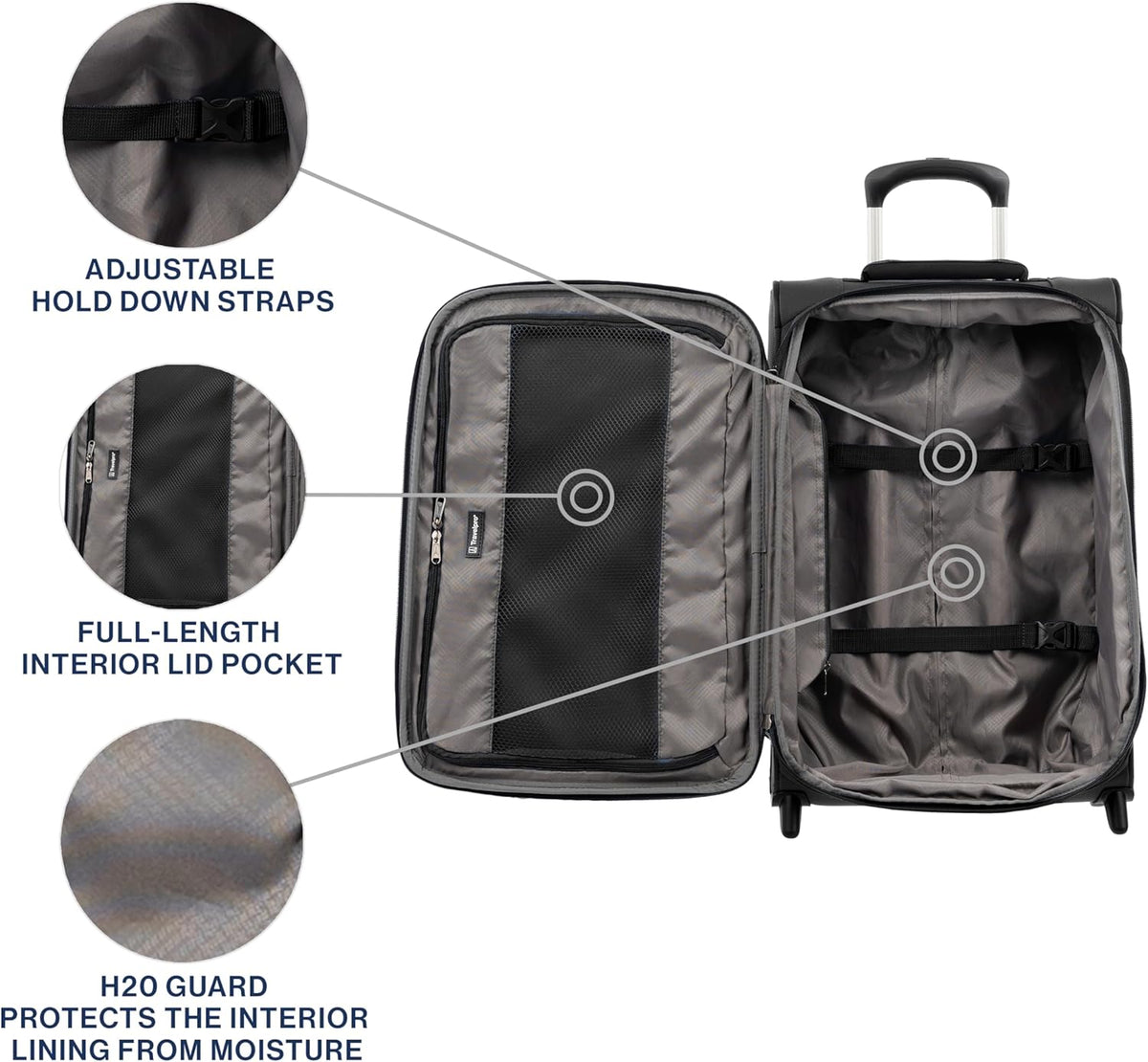 Tourlite Softside 21" Expandable Luggage with 4 Spinner Wheels, Lightweight Suitcase, Carry-On, Blue