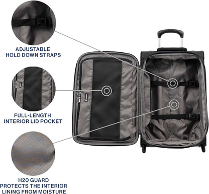 Tourlite Softside 21" Expandable Luggage with 4 Spinner Wheels, Lightweight Suitcase, Carry-On, Blue