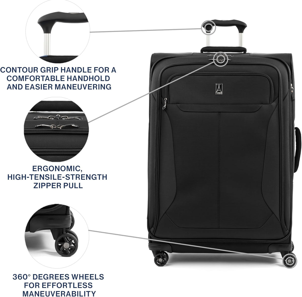Tourlite Softside 21" Expandable Luggage with 4 Spinner Wheels, Lightweight Suitcase, Carry-On, Blue
