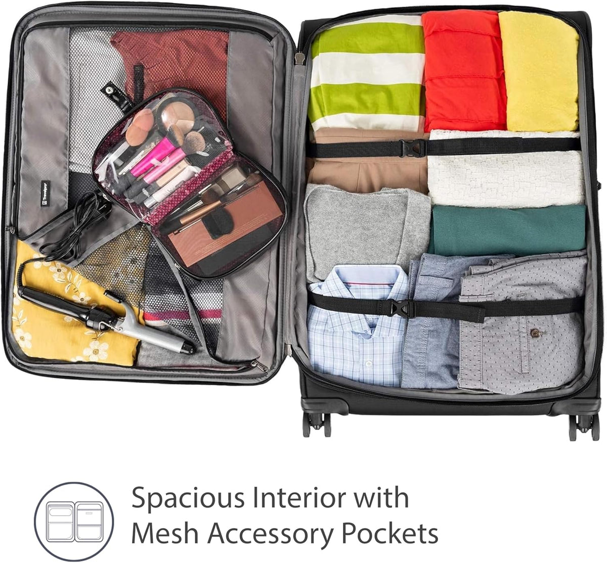 Tourlite Softside 21" Expandable Luggage with 4 Spinner Wheels, Lightweight Suitcase, Carry-On, Blue