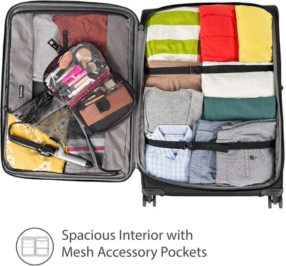 Tourlite Softside 21" Expandable Luggage with 4 Spinner Wheels, Lightweight Suitcase, Carry-On, Blue