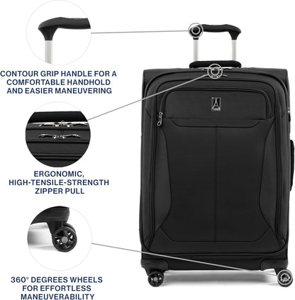 Tourlite Softside 21" Expandable Luggage with 4 Spinner Wheels, Lightweight Suitcase, Carry-On, Blue