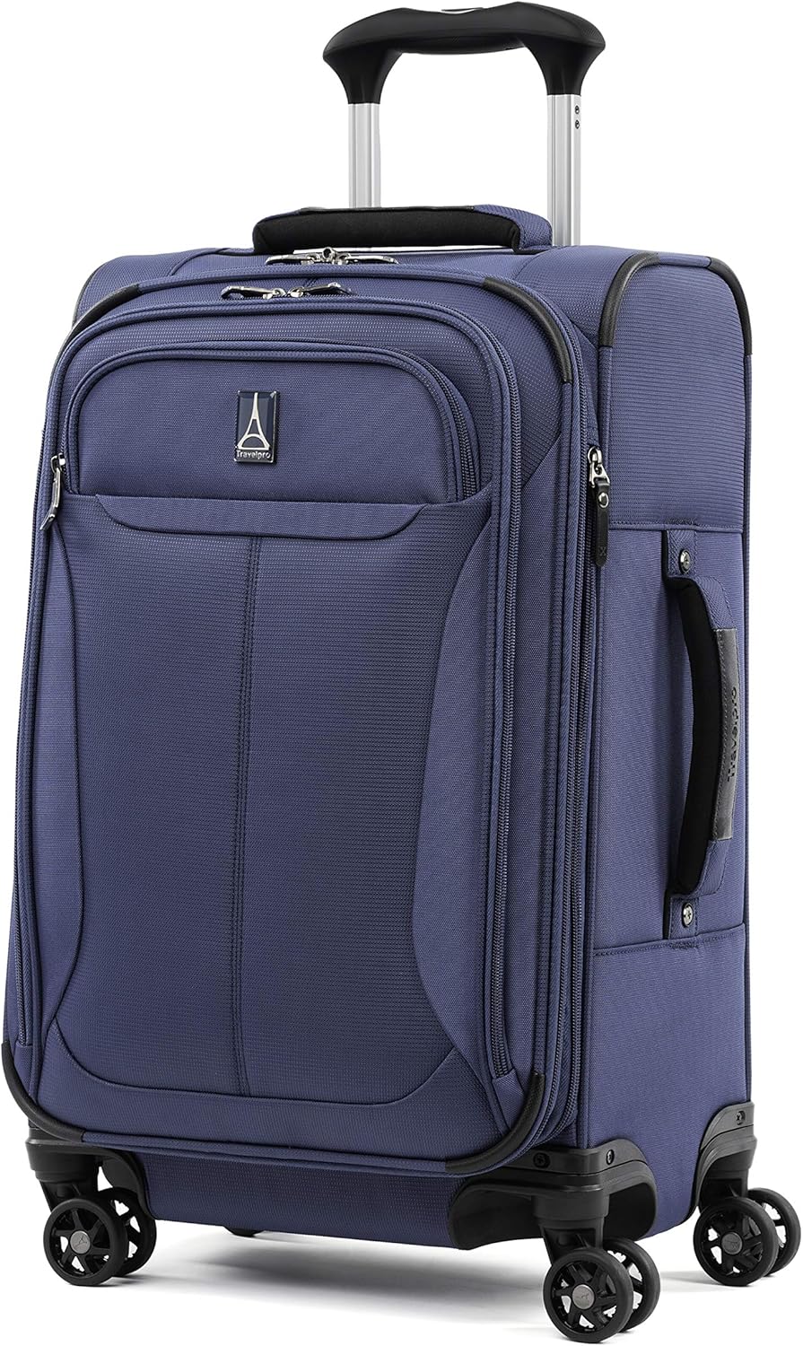 Tourlite Softside 21" Expandable Luggage with 4 Spinner Wheels, Lightweight Suitcase, Carry-On, Blue