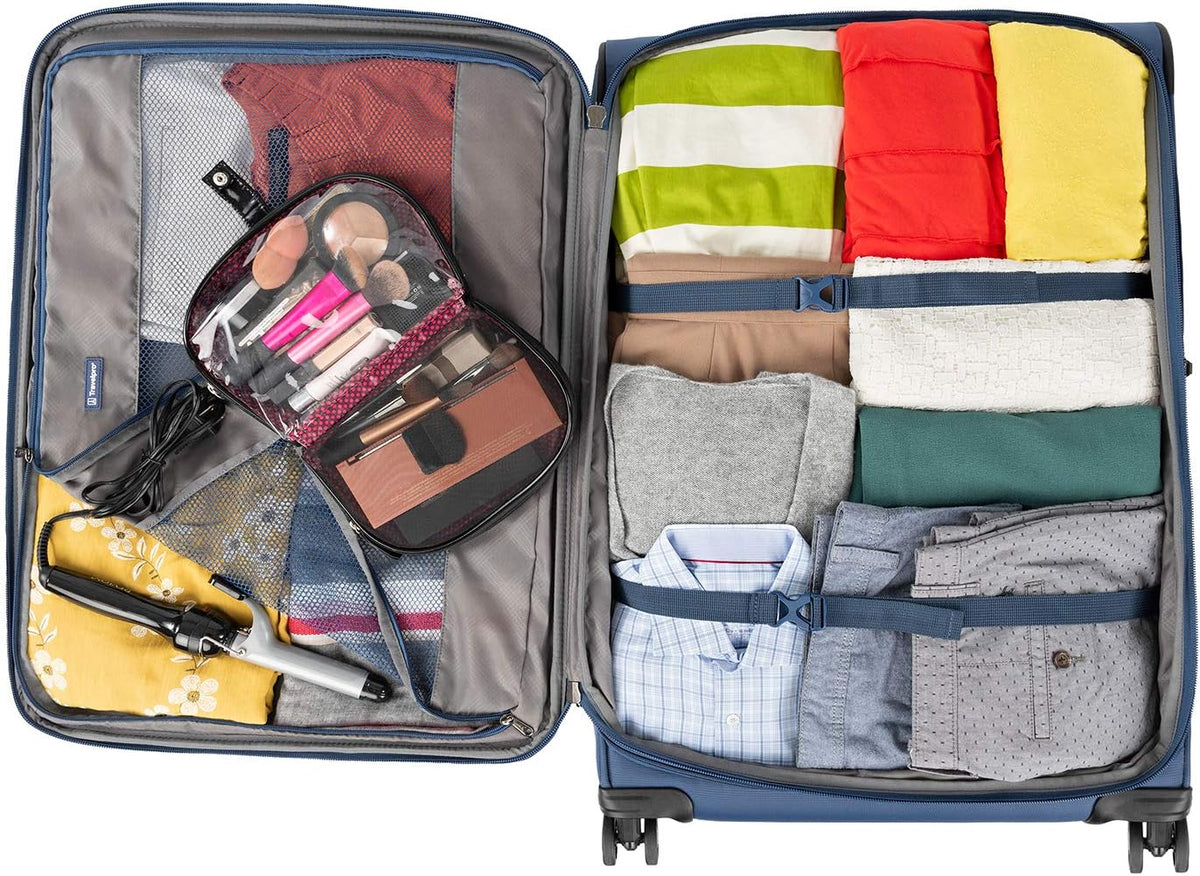 Tourlite Softside 21" Expandable Luggage with 4 Spinner Wheels, Lightweight Suitcase, Carry-On, Blue