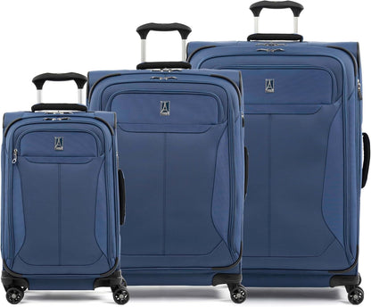 Tourlite Softside 21" Expandable Luggage with 4 Spinner Wheels, Lightweight Suitcase, Carry-On, Blue