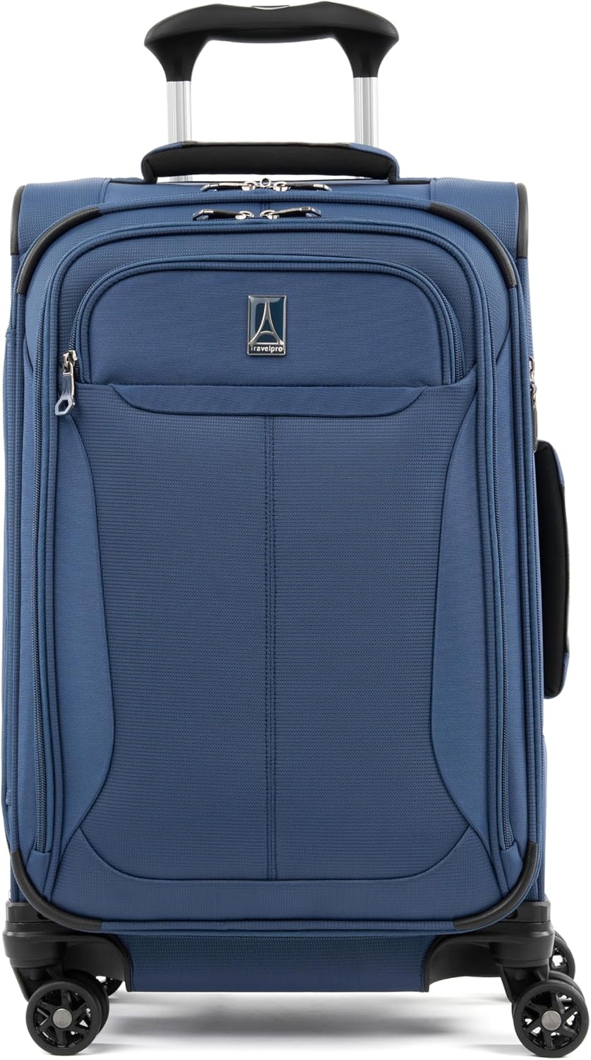 Tourlite Softside 21" Expandable Luggage with 4 Spinner Wheels, Lightweight Suitcase, Carry-On, Blue
