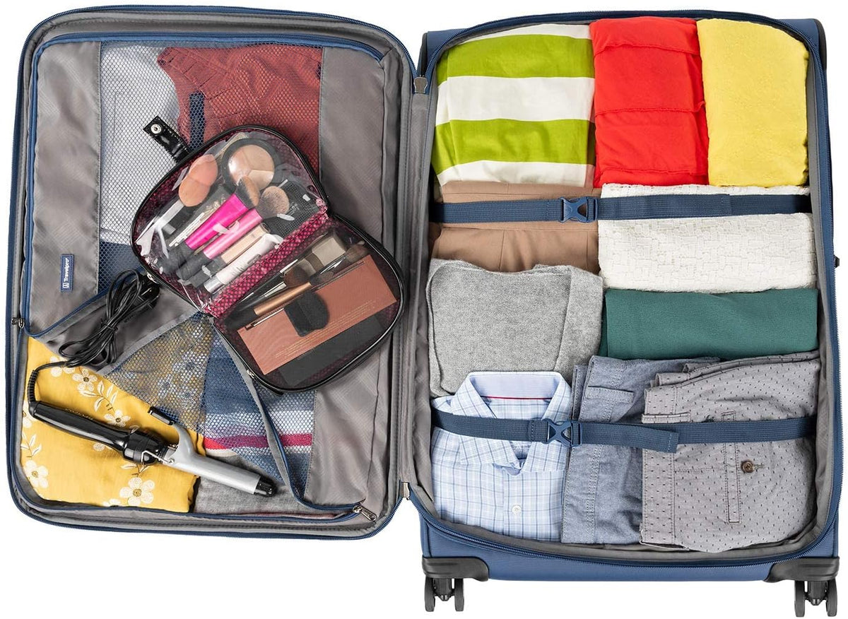 Tourlite Softside 21" Expandable Luggage with 4 Spinner Wheels, Lightweight Suitcase, Carry-On, Blue