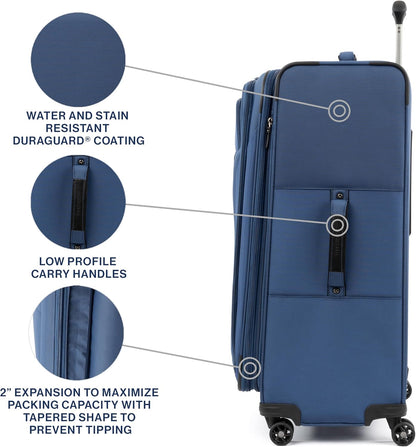 Tourlite Softside 21" Expandable Luggage with 4 Spinner Wheels, Lightweight Suitcase, Carry-On, Blue
