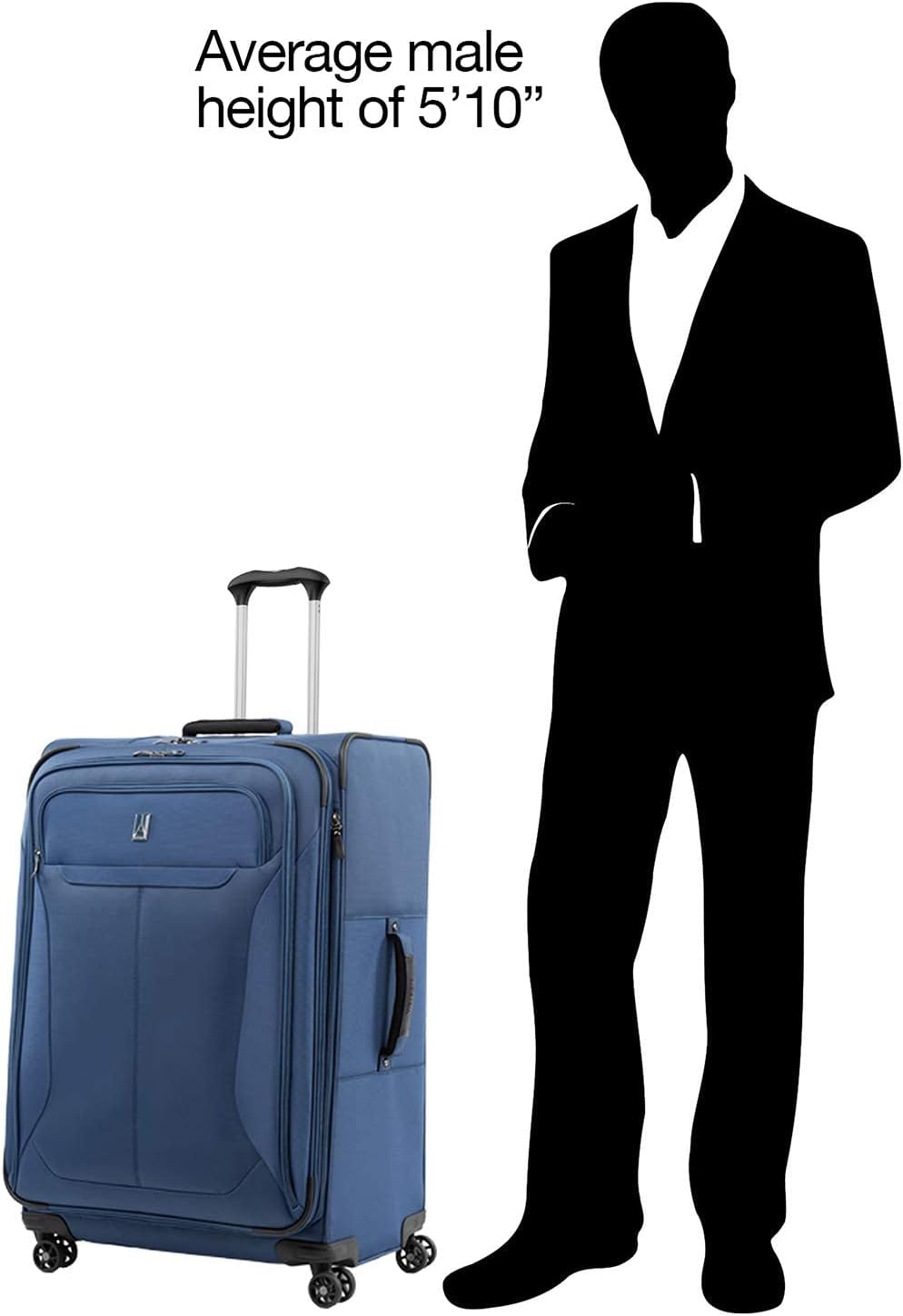 Tourlite Softside 21" Expandable Luggage with 4 Spinner Wheels, Lightweight Suitcase, Carry-On, Blue