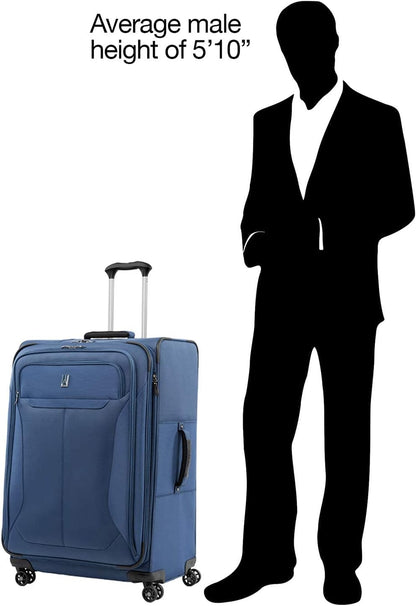 Tourlite Softside 21" Expandable Luggage with 4 Spinner Wheels, Lightweight Suitcase, Carry-On, Blue