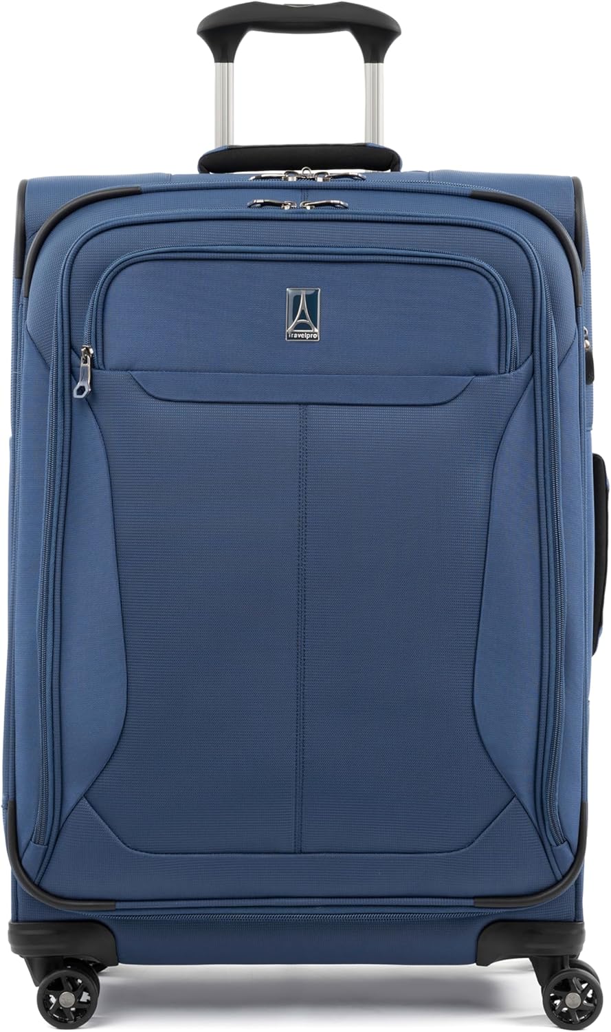 Tourlite Softside 21" Expandable Luggage with 4 Spinner Wheels, Lightweight Suitcase, Carry-On, Blue