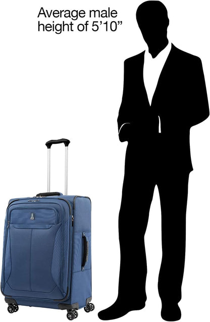 Tourlite Softside 21" Expandable Luggage with 4 Spinner Wheels, Lightweight Suitcase, Carry-On, Blue