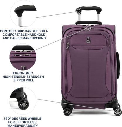 Tourlite Softside 21" Expandable Luggage with 4 Spinner Wheels, Lightweight Suitcase, Carry-On, Blue