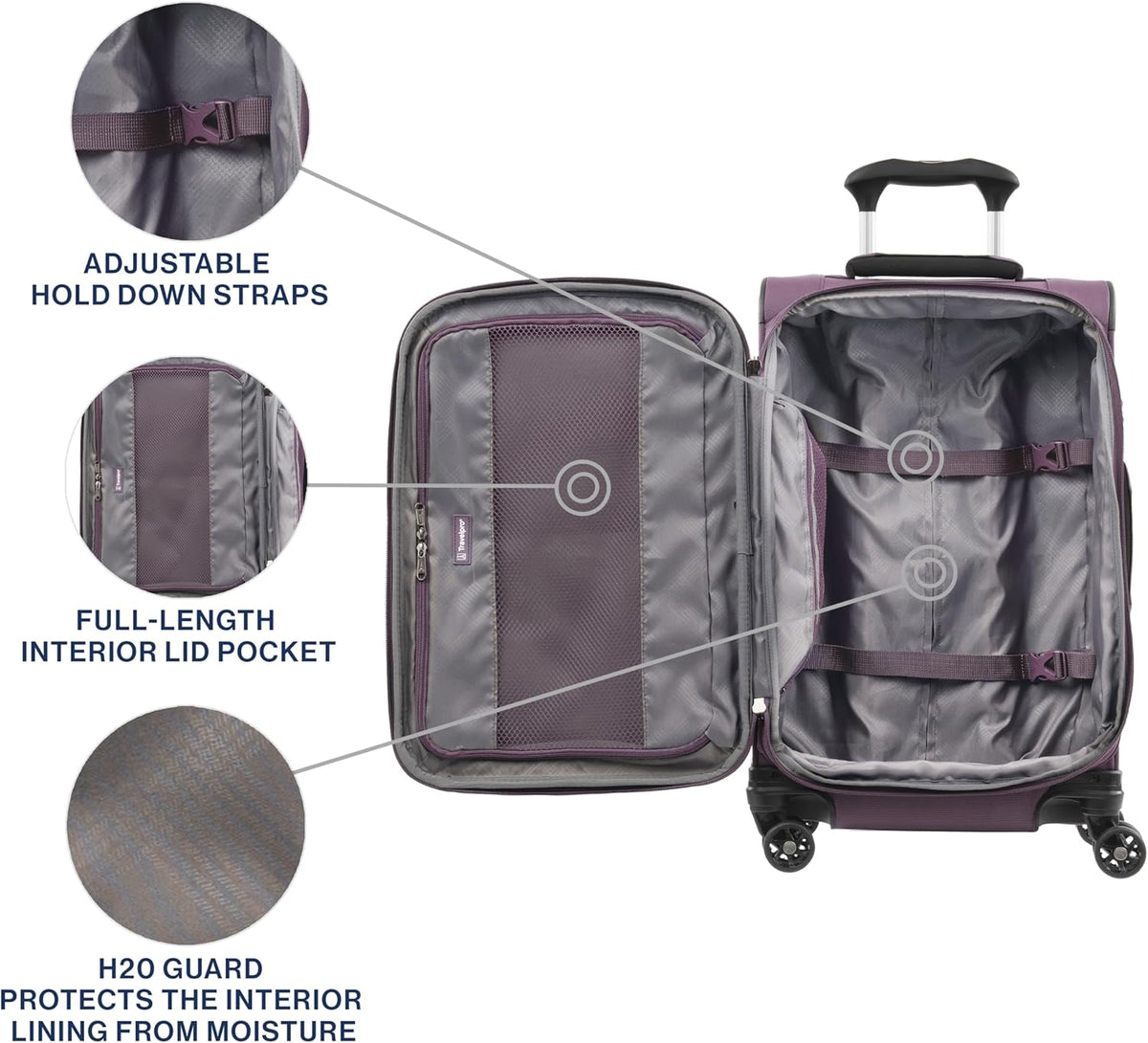 Tourlite Softside 21" Expandable Luggage with 4 Spinner Wheels, Lightweight Suitcase, Carry-On, Blue