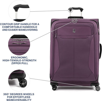 Tourlite Softside 21" Expandable Luggage with 4 Spinner Wheels, Lightweight Suitcase, Carry-On, Blue