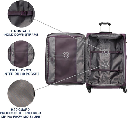 Tourlite Softside 21" Expandable Luggage with 4 Spinner Wheels, Lightweight Suitcase, Carry-On, Blue