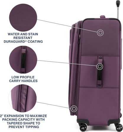 Tourlite Softside 21" Expandable Luggage with 4 Spinner Wheels, Lightweight Suitcase, Carry-On, Blue