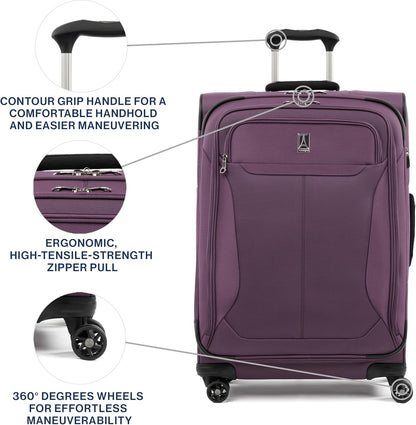 Tourlite Softside 21" Expandable Luggage with 4 Spinner Wheels, Lightweight Suitcase, Carry-On, Blue