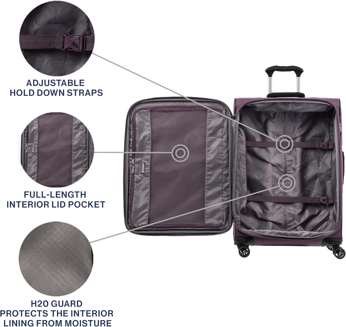 Tourlite Softside 21" Expandable Luggage with 4 Spinner Wheels, Lightweight Suitcase, Carry-On, Blue