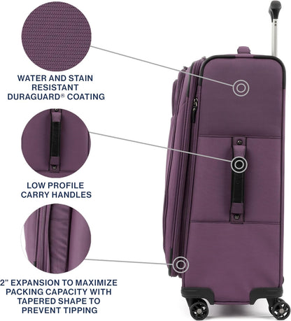 Tourlite Softside 21" Expandable Luggage with 4 Spinner Wheels, Lightweight Suitcase, Carry-On, Blue