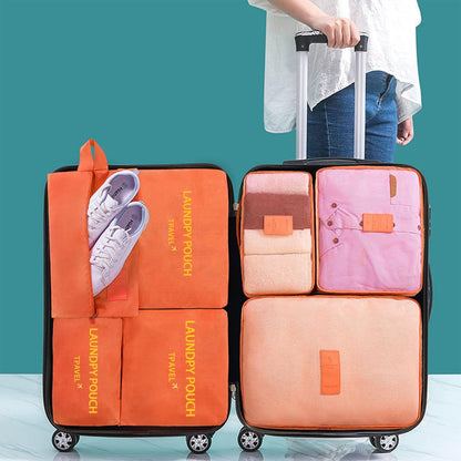 Trave Packing Cubes 7 Set Travel Organizer Bags Trip Compression Bags Luggage Packing Cubes for Suitcases Travel Accessories (Black)