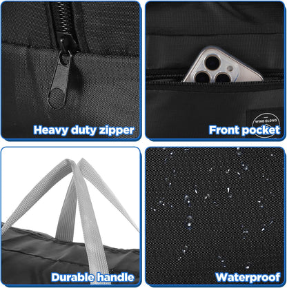 13 Pcs Foldable Travel Storage Bags – Waterproof Oxford Cloth Duffel Bags for Gym, Sports, Overnight Trips (Black)