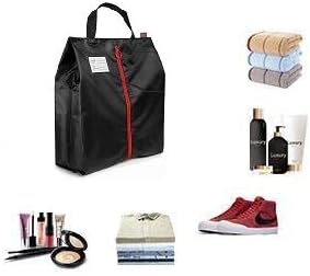 Travel Shoe Bags with Drawstring and Center Divider (Black) -Set of 4 Soft Nylon Shoe Tote BagsTravel Shoe (18" x 14") (4 Pack (16"x12"))