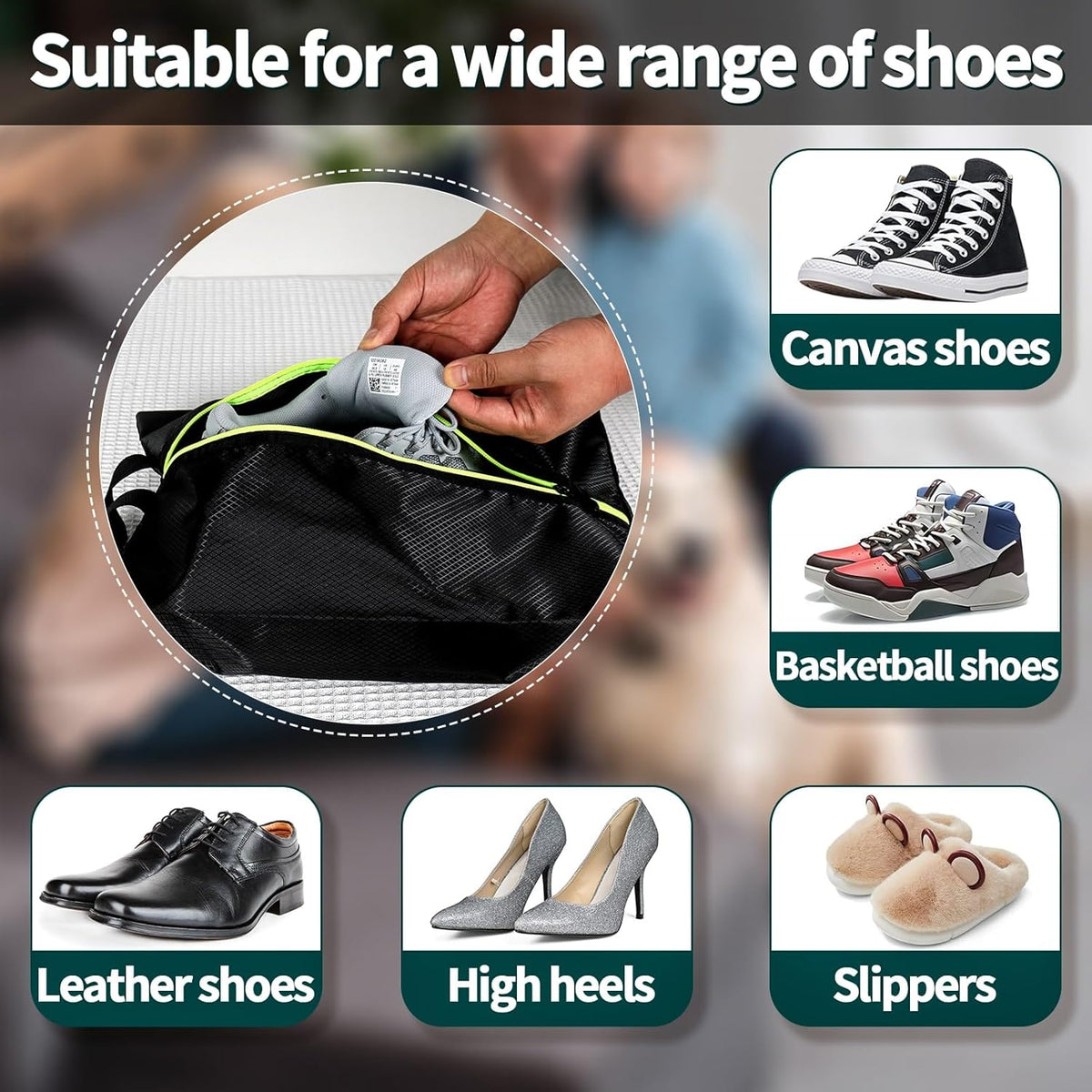 Shoe Bags for Travel - Set of 3 Pack Large Capacity Oxford Fabric Shoe Bags, Multi-Functional Dust-Proof and Waterproof Men & Women Travel Shoe Bag (Pink)
