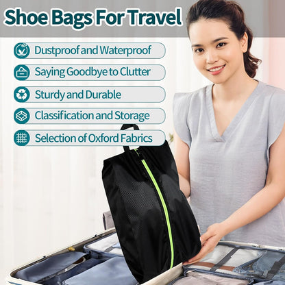 Shoe Bags for Travel - Set of 3 Pack Large Capacity Oxford Fabric Shoe Bags, Multi-Functional Dust-Proof and Waterproof Men & Women Travel Shoe Bag (Pink)