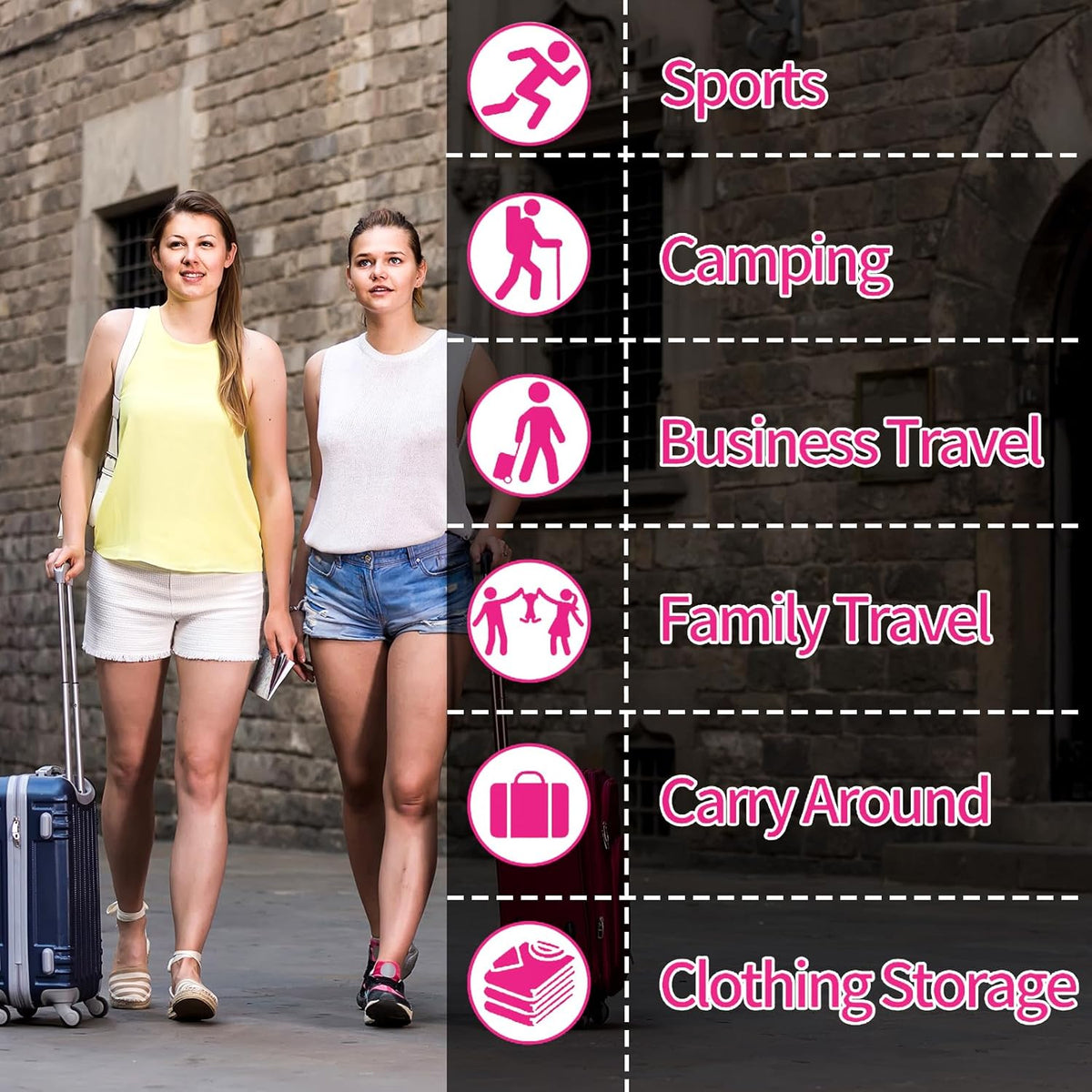 Shoe Bags for Travel - Set of 3 Pack Large Capacity Oxford Fabric Shoe Bags, Multi-Functional Dust-Proof and Waterproof Men & Women Travel Shoe Bag (Pink)