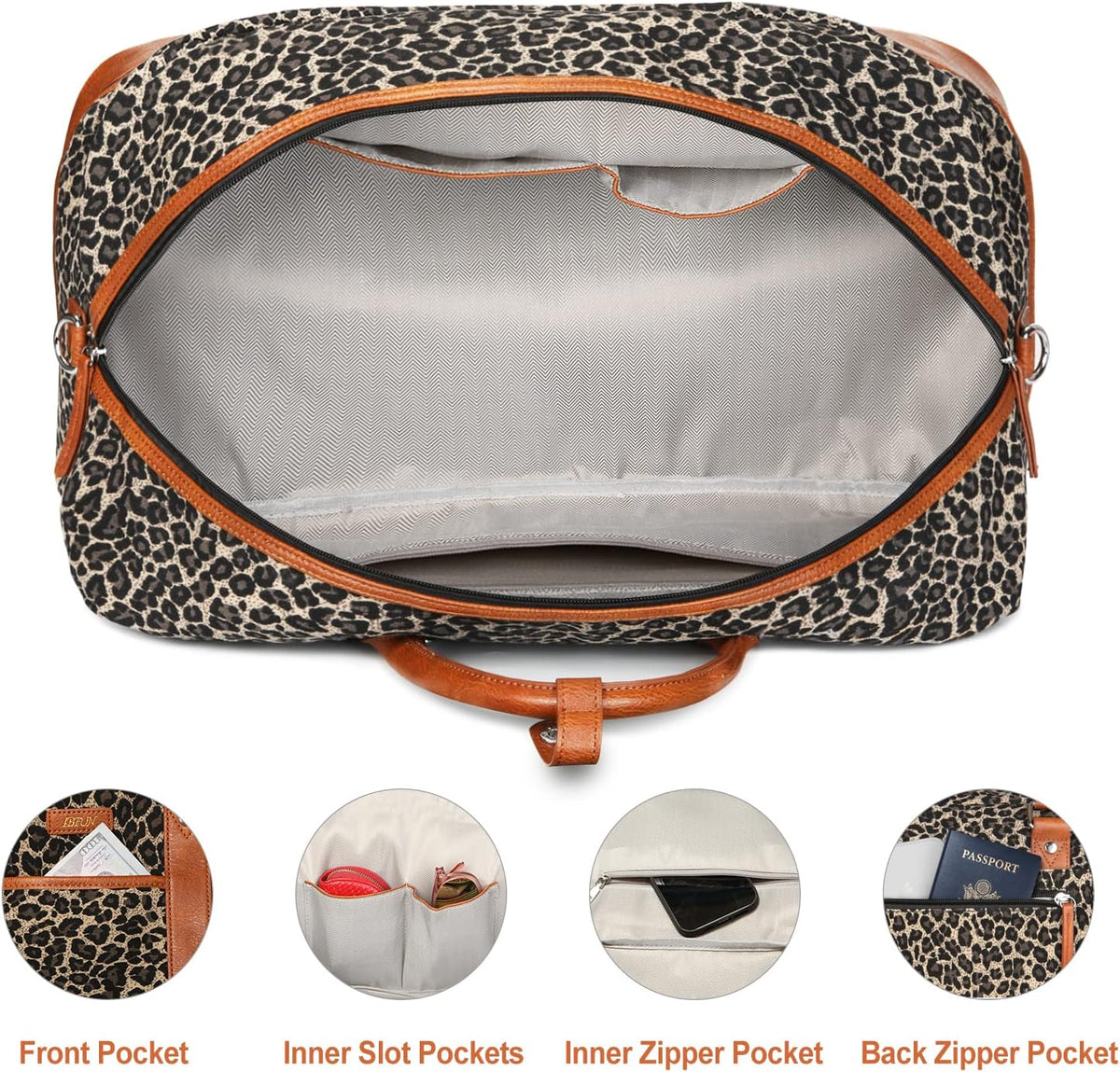 Weekender Bag for Women, Large Overnight Bag Canvas Travel Duffel Bag Carry On Tote with Shoe Compartment 21" 3Pcs Set