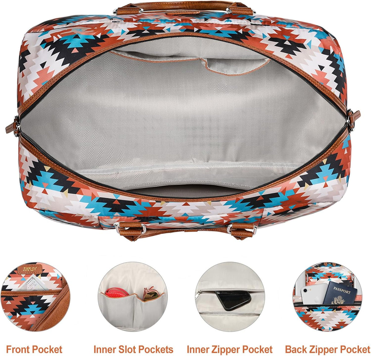 Weekender Bag for Women, Large Overnight Bag Canvas Travel Duffel Bag Carry On Tote with Shoe Compartment 21" 3Pcs Set
