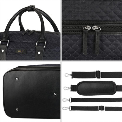 Weekender Bag for Women, Large Overnight Bag Canvas Travel Duffel Bag Carry On Tote with Shoe Compartment 21" 3Pcs Set