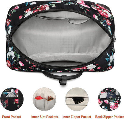 Weekender Bag for Women, Large Overnight Bag Canvas Travel Duffel Bag Carry On Tote with Shoe Compartment 21" 3Pcs Set