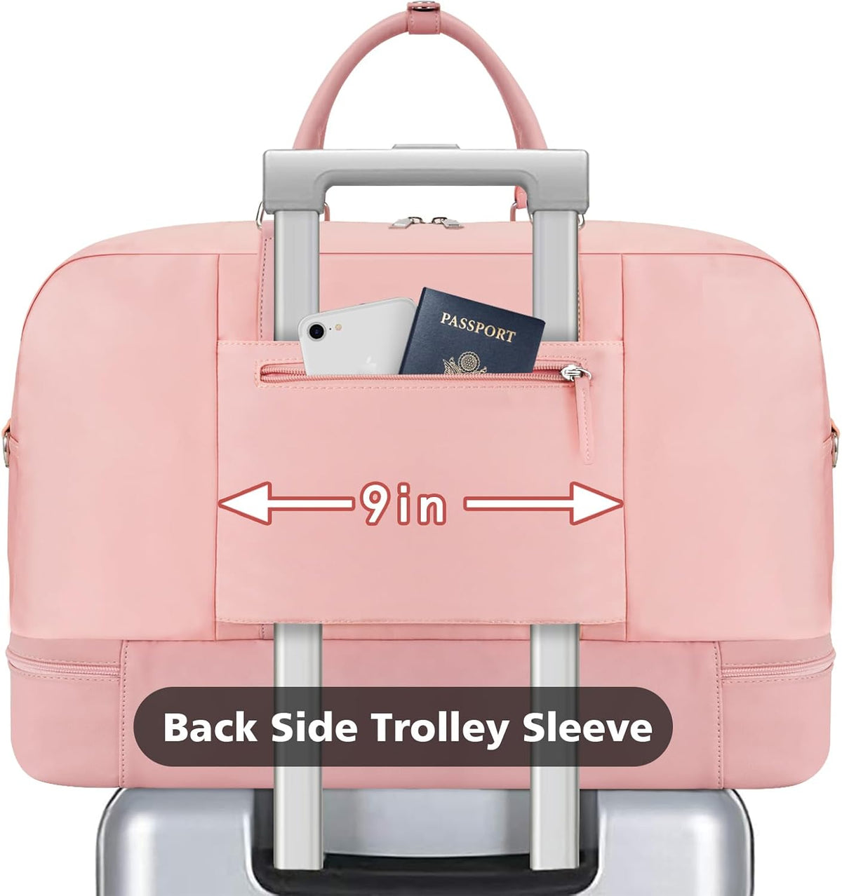 Weekender Bag for Women, Large Overnight Bag Canvas Travel Duffel Bag Carry On Tote with Shoe Compartment 21" 3Pcs Set