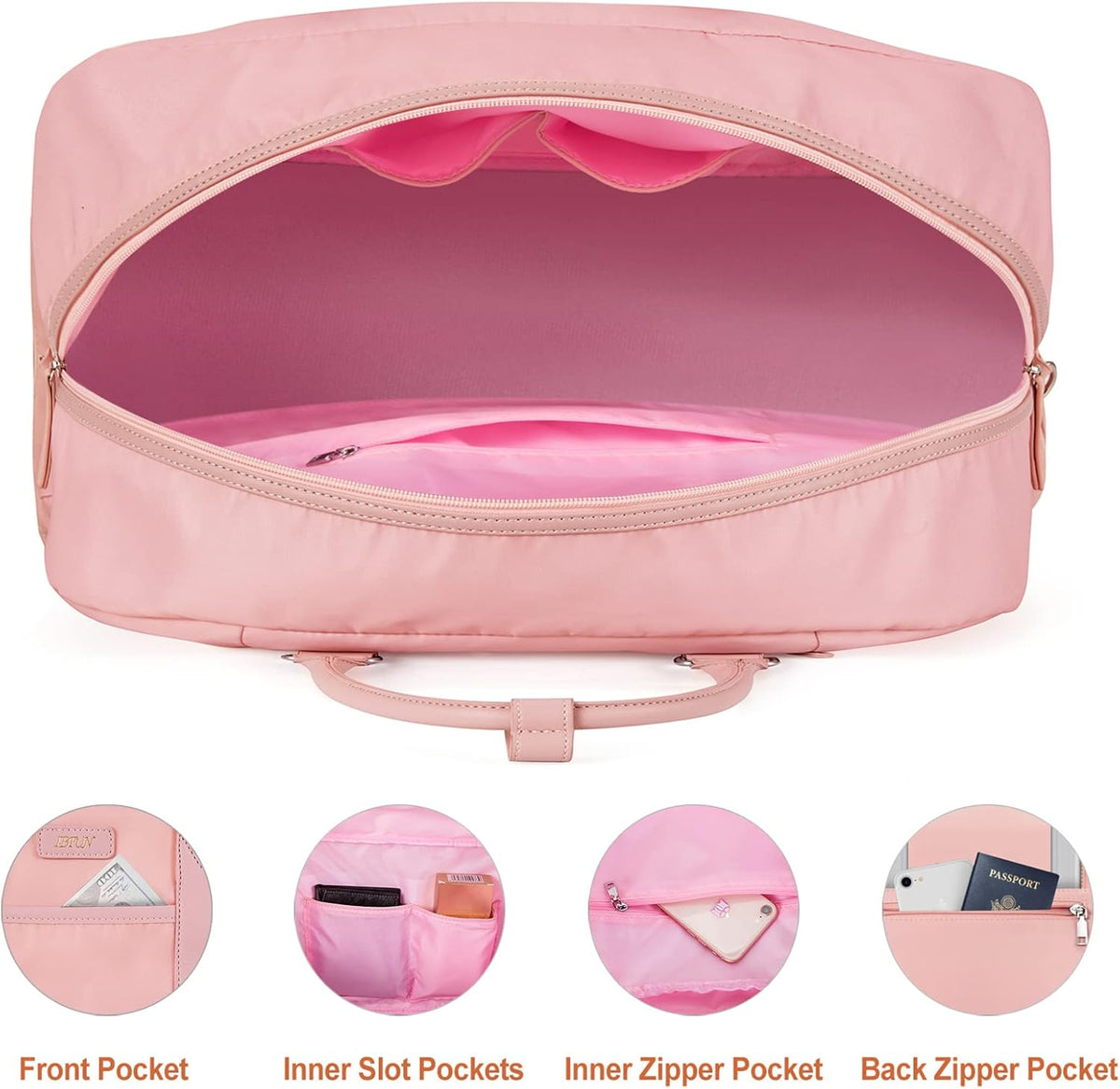 Weekender Bag for Women, Large Overnight Bag Canvas Travel Duffel Bag Carry On Tote with Shoe Compartment 21" 3Pcs Set