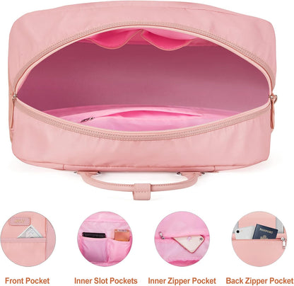 Weekender Bag for Women, Large Overnight Bag Canvas Travel Duffel Bag Carry On Tote with Shoe Compartment 21" 3Pcs Set
