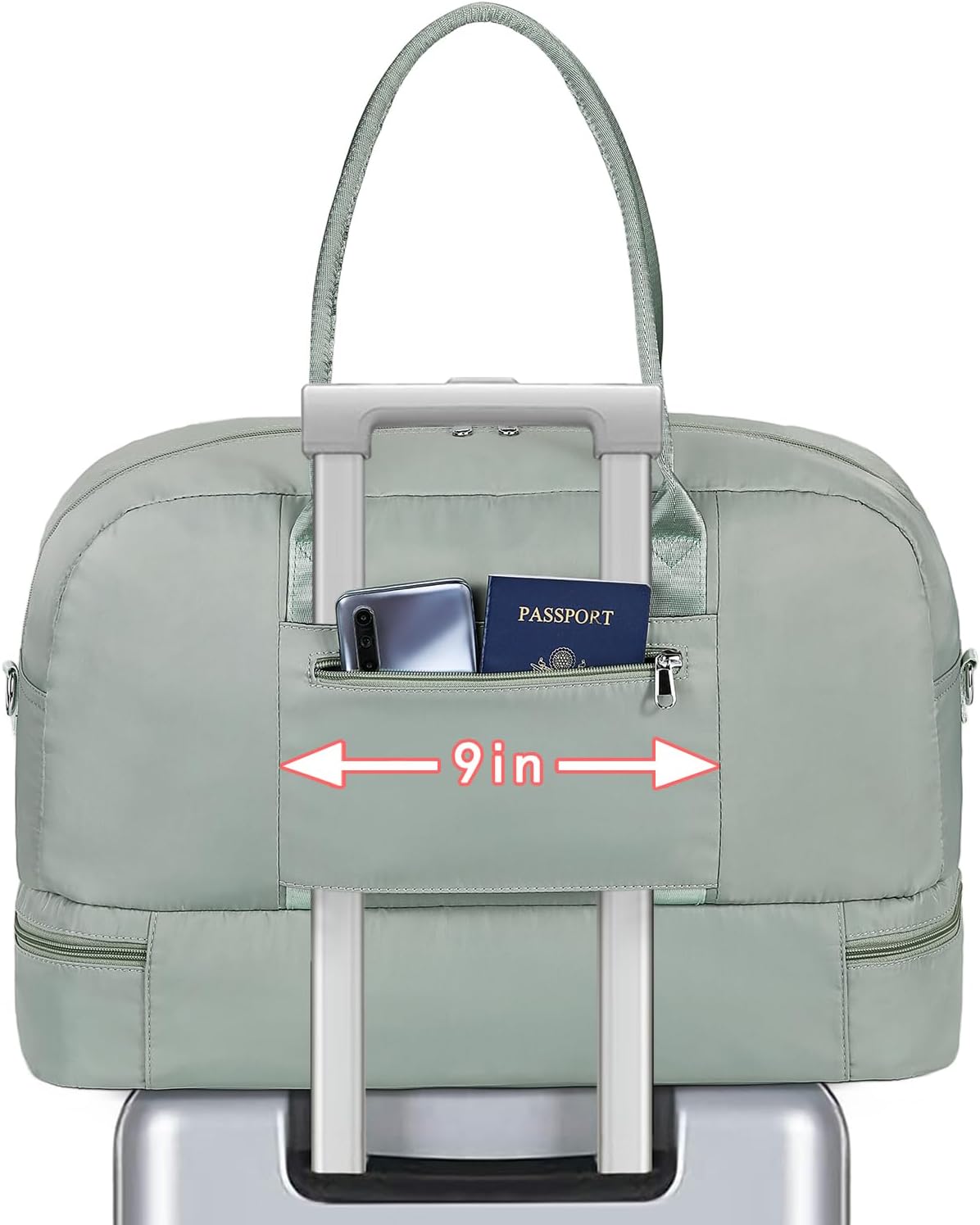 Weekender Bag for Women, Large Overnight Bag Canvas Travel Duffel Bag Carry On Tote with Shoe Compartment 21" 3Pcs Set