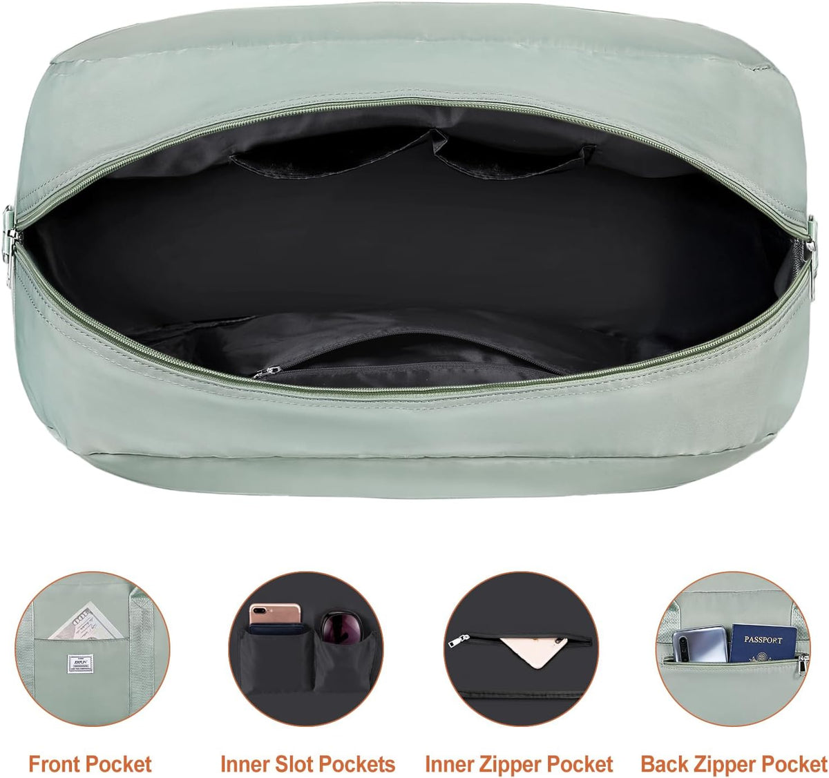 Weekender Bag for Women, Large Overnight Bag Canvas Travel Duffel Bag Carry On Tote with Shoe Compartment 21" 3Pcs Set
