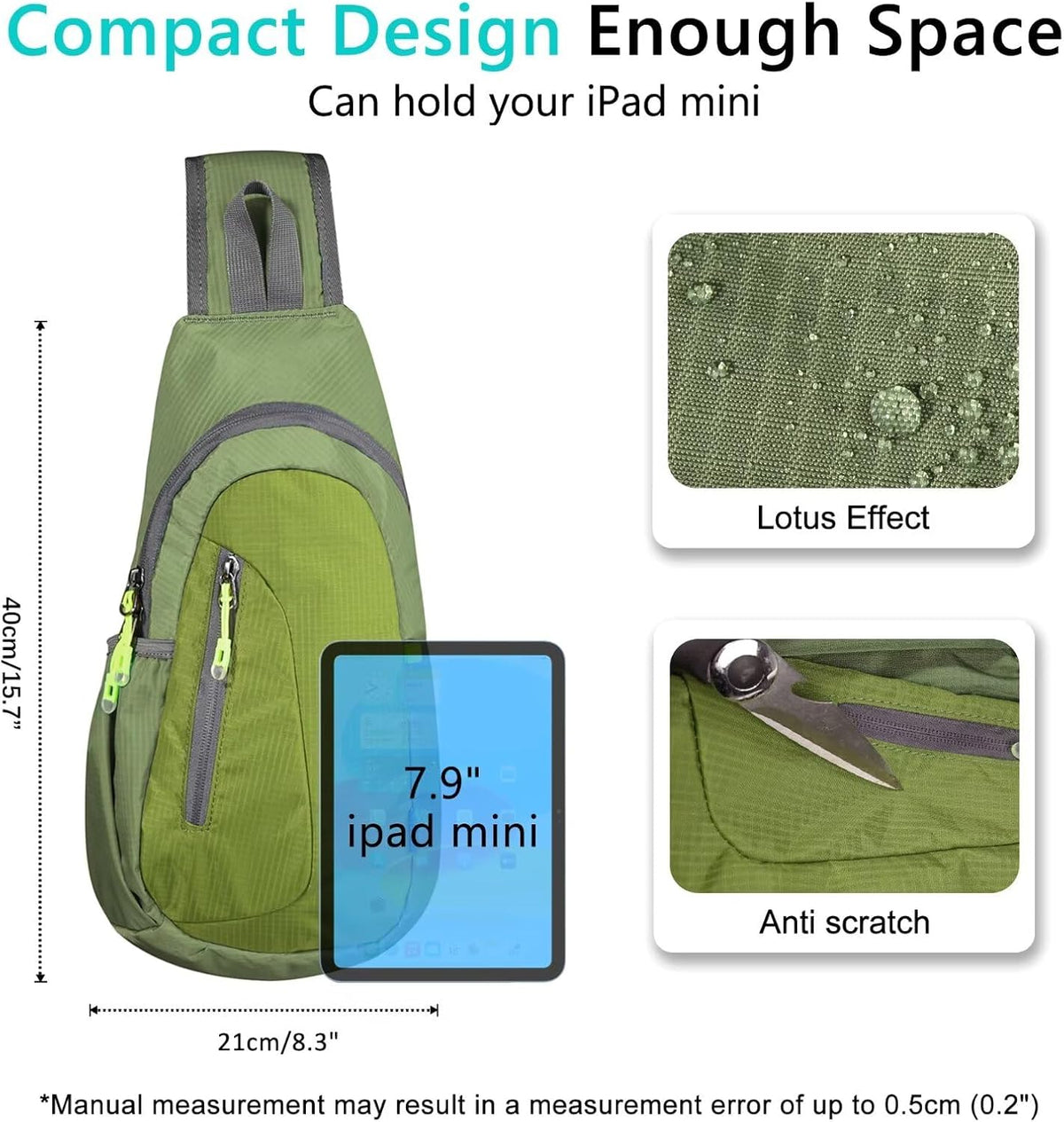 Small Sling Bag, Lightweight Crossbody Backpack for Men Women, Shoulder Bag for Sports and Outdoor