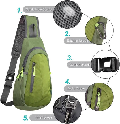 Small Sling Bag, Lightweight Crossbody Backpack for Men Women, Shoulder Bag for Sports and Outdoor