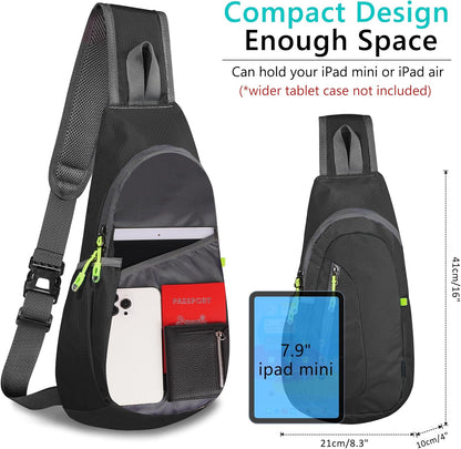 Small Sling Bag, Lightweight Crossbody Backpack for Men Women, Shoulder Bag for Sports and Outdoor