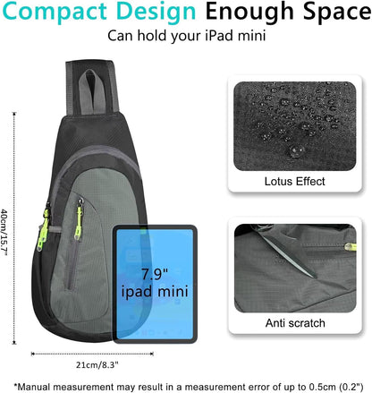 Small Sling Bag, Lightweight Crossbody Backpack for Men Women, Shoulder Bag for Sports and Outdoor