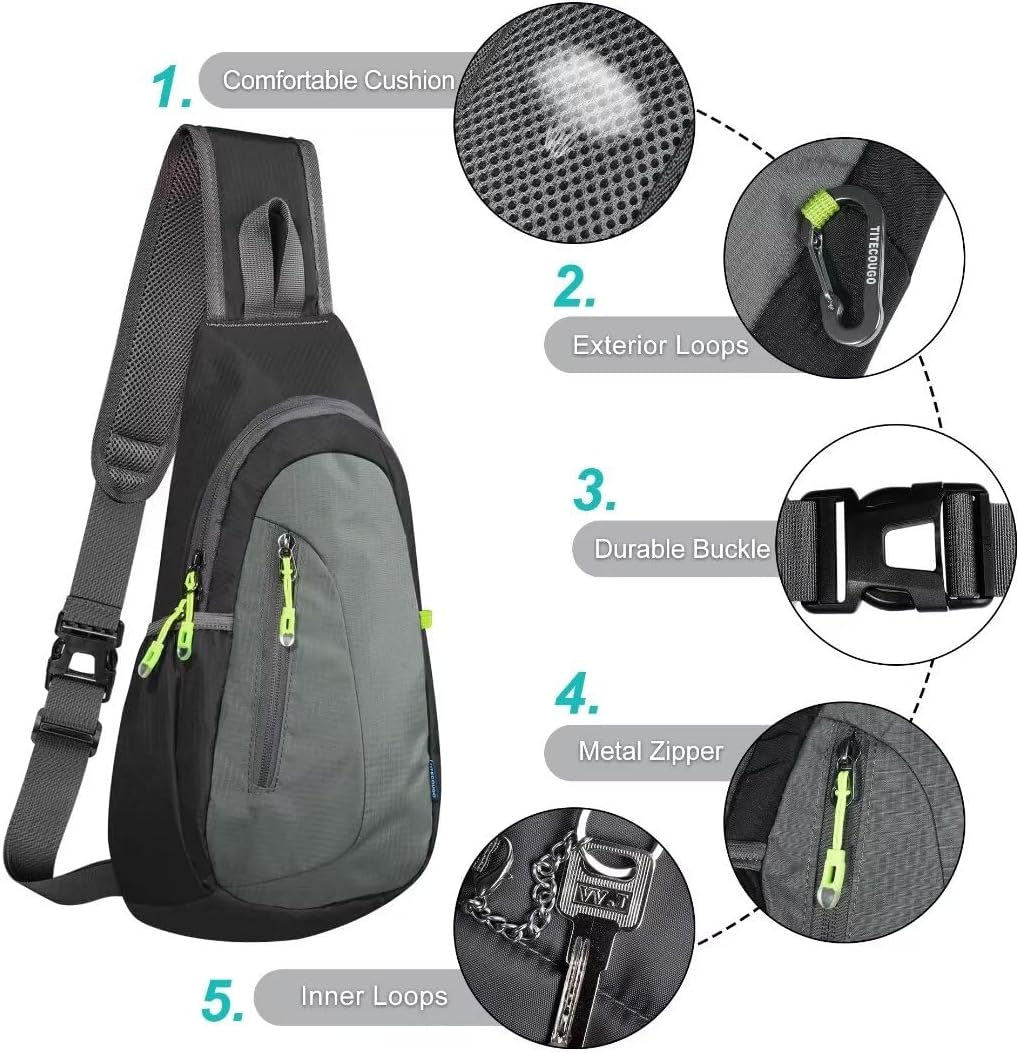 Small Sling Bag, Lightweight Crossbody Backpack for Men Women, Shoulder Bag for Sports and Outdoor