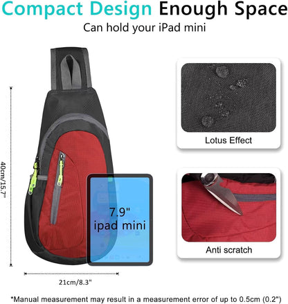 Small Sling Bag, Lightweight Crossbody Backpack for Men Women, Shoulder Bag for Sports and Outdoor