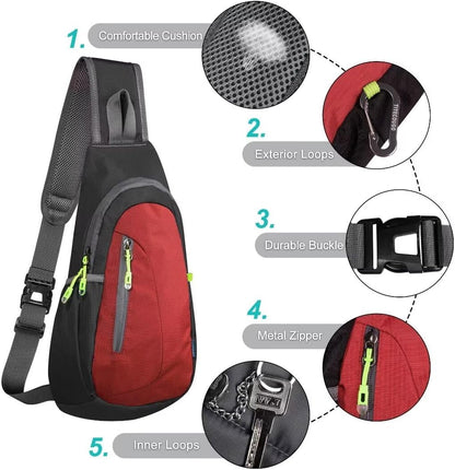 Small Sling Bag, Lightweight Crossbody Backpack for Men Women, Shoulder Bag for Sports and Outdoor