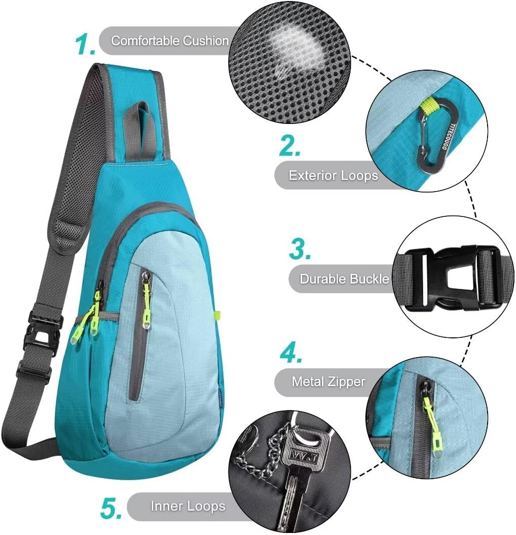 Small Sling Bag, Lightweight Crossbody Backpack for Men Women, Shoulder Bag for Sports and Outdoor