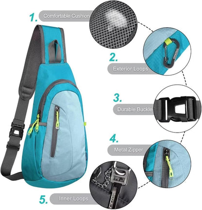 Small Sling Bag, Lightweight Crossbody Backpack for Men Women, Shoulder Bag for Sports and Outdoor