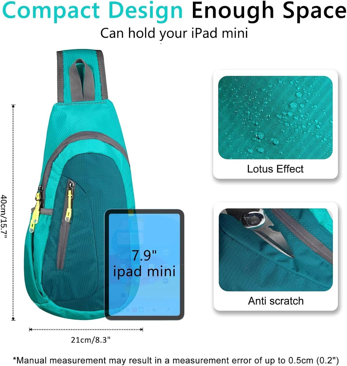 Small Sling Bag, Lightweight Crossbody Backpack for Men Women, Shoulder Bag for Sports and Outdoor
