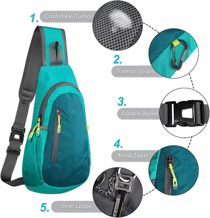 Small Sling Bag, Lightweight Crossbody Backpack for Men Women, Shoulder Bag for Sports and Outdoor